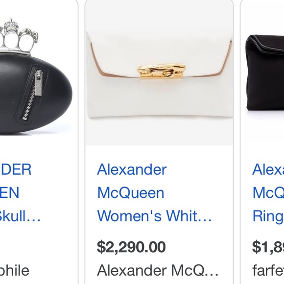 BRAND NEW Alexander McQueen Soft Ivory nappa leather Sculptural Pouch - Picture 4 of 4